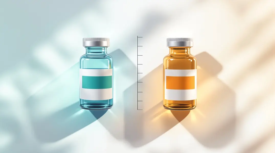 Semaglutide and tirzepatide medication vials side by side for comparison