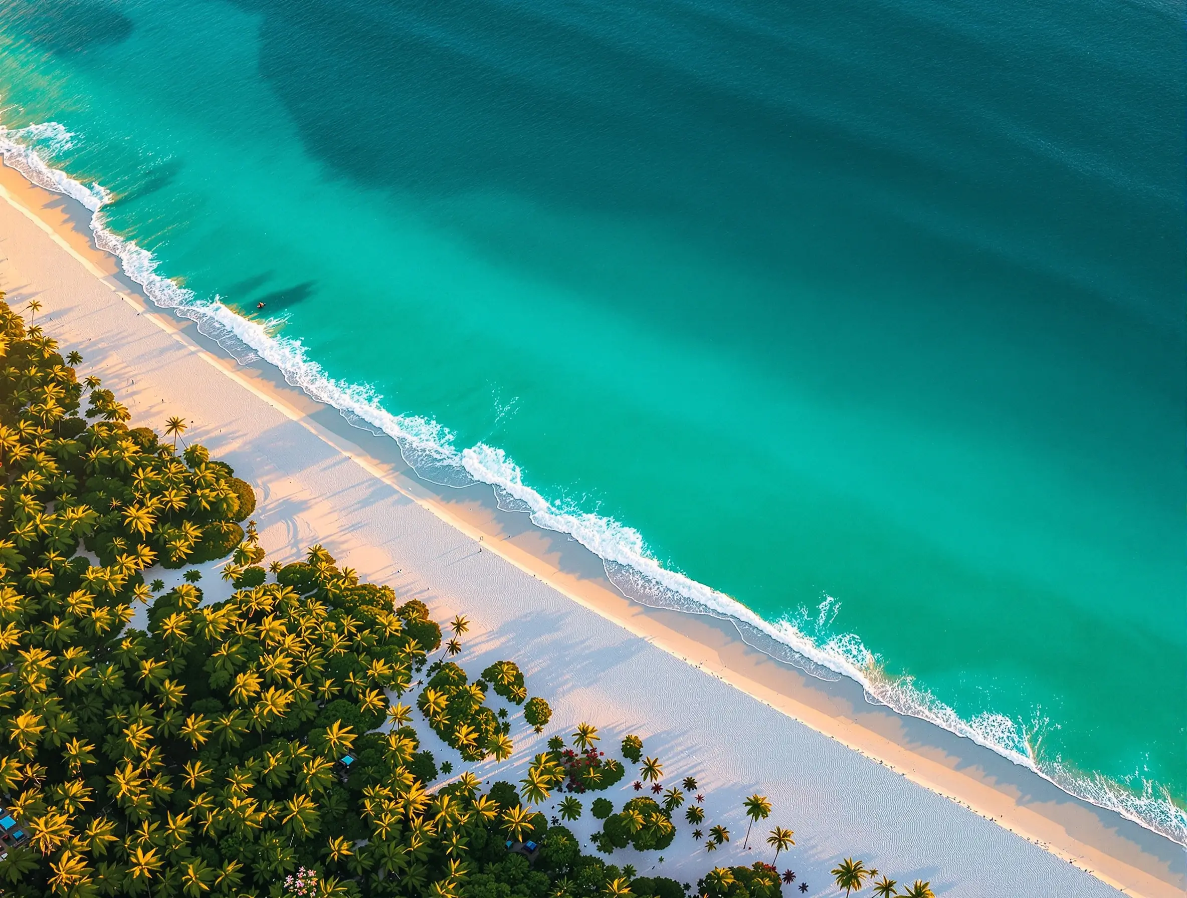 Aerial view of the Gulf Coast shoreline at golden hour — the coastal inspiration behind Open Water Rx