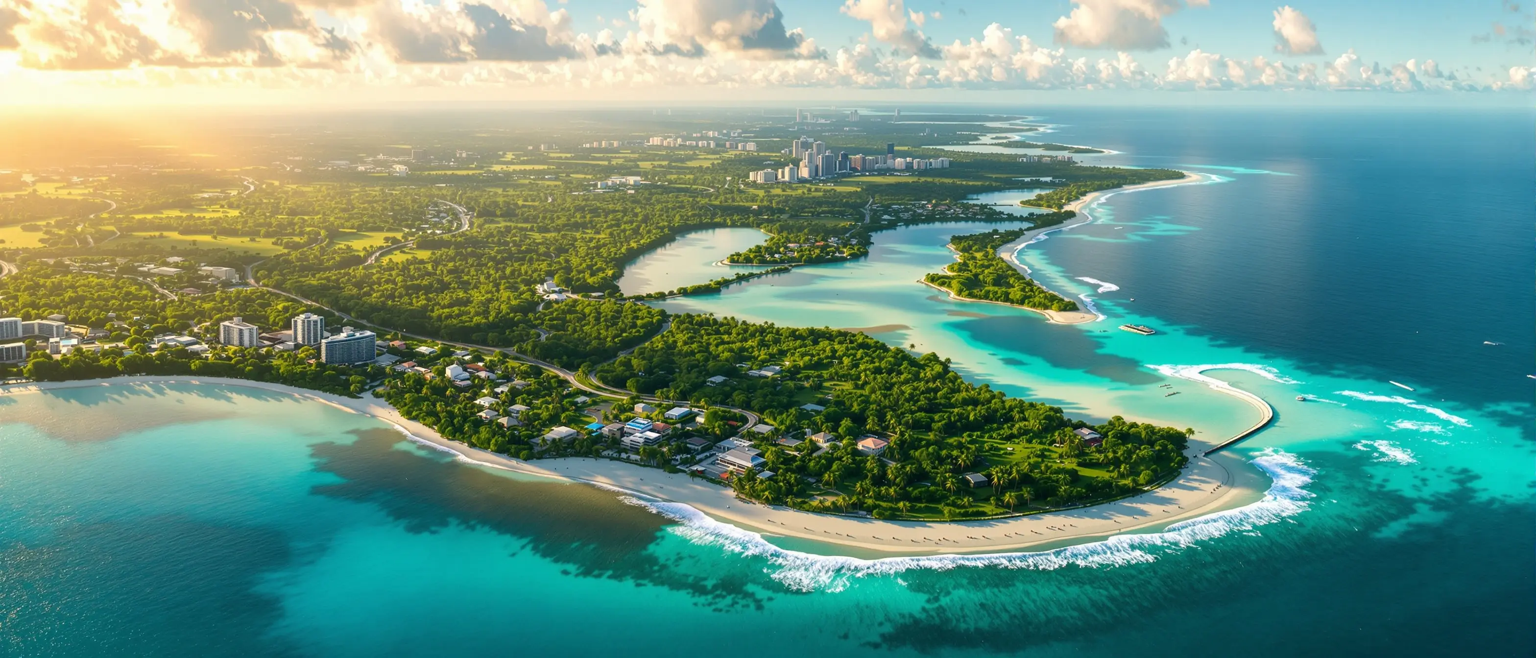 Wide aerial panorama of Florida coastlines — Open Water Rx GLP-1 weight loss programs