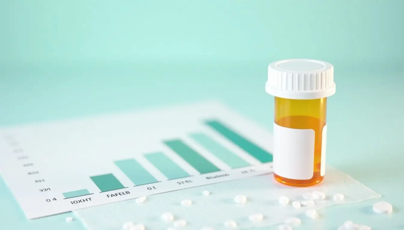 Medical dosage chart and prescription bottle representing personalized GLP-1 dosing and gradual titration approaches