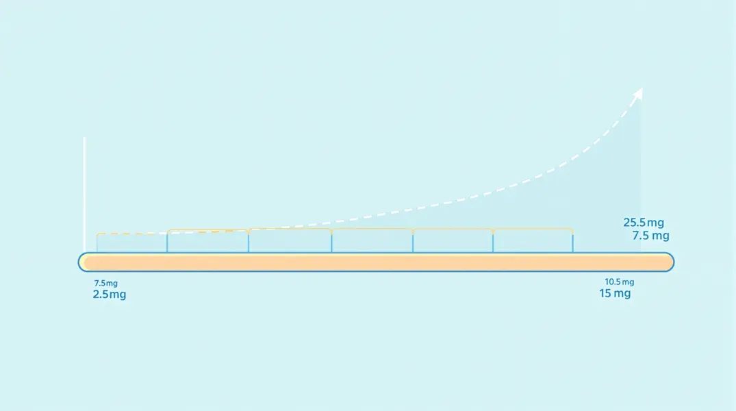 Flat tirzepatide pricing illustration showing consistent cost across dose levels